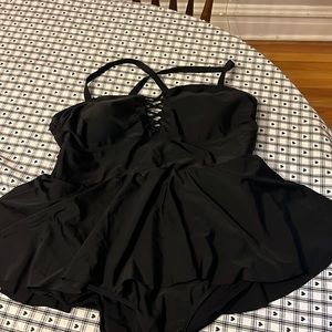 Black Torrid one piece swimsuit with skirt size 3X